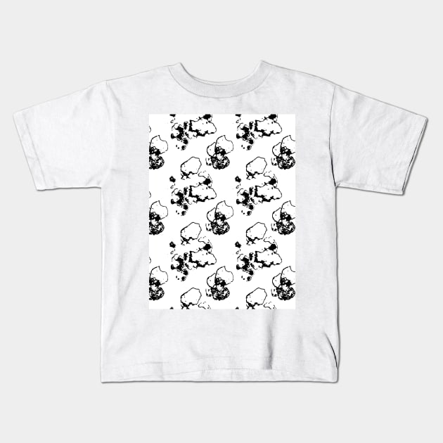 Black fragments, doodles on a white background Kids T-Shirt by grafinya